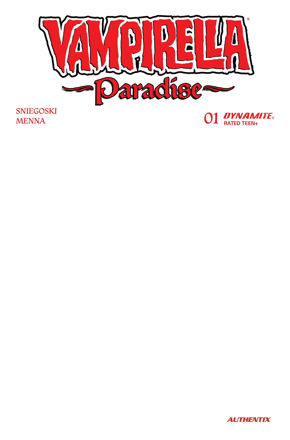 Vampirella Paradise #1 Cover G – Blank Authentix Variant