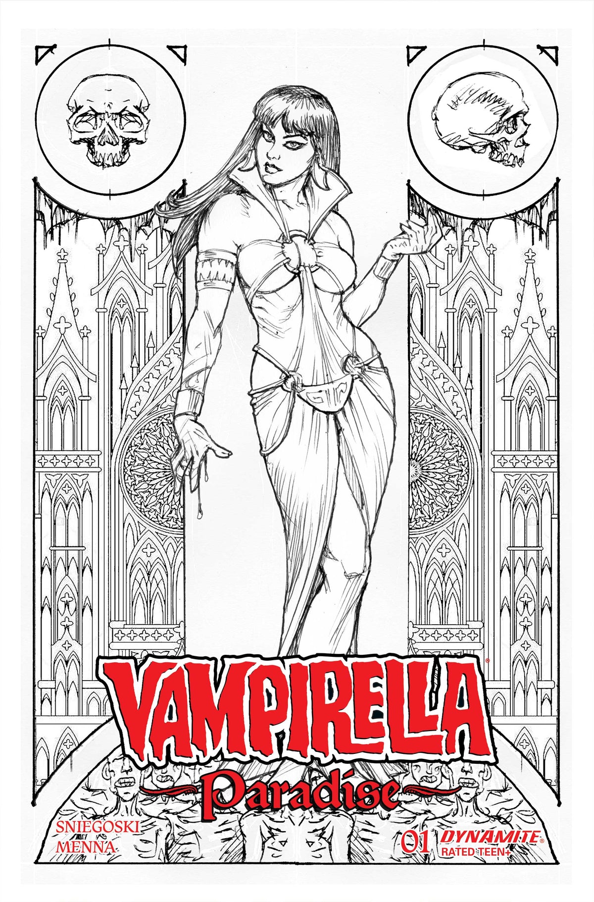 Vampirella Paradise #1 Cover P – 1:15 Joseph Michael Linsner Line Art