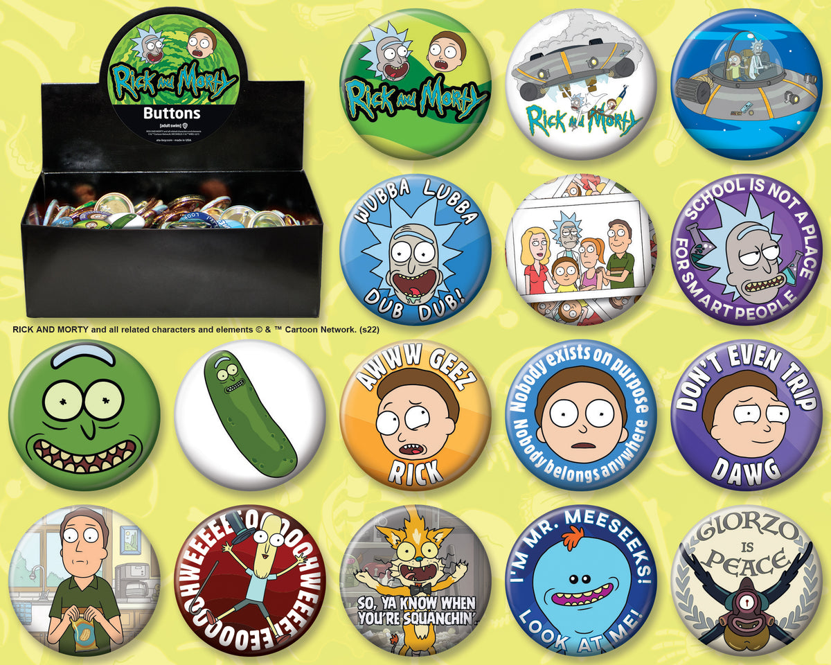 Ata-Boy Rick and Morty 144 Piece Button Asst Default Title