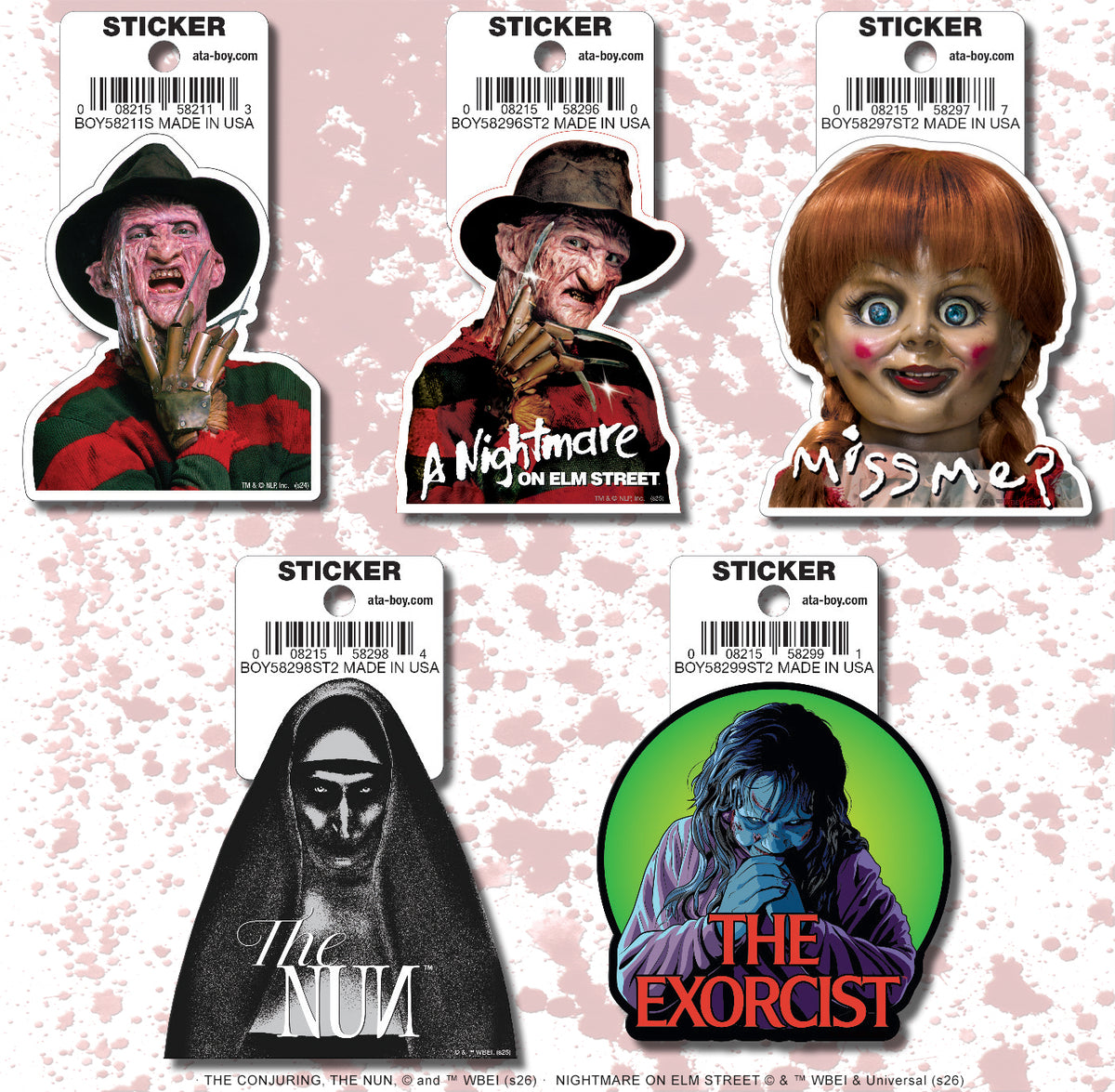Ata-Boy Horror Movies 15 Sticker Pack # 1 Default Title