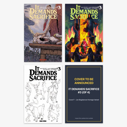 It Demands Sacrifice #3 (of 4) (Cover A–F Variants & Bundles) Bundle – Covers A–C, F (No Incentive)