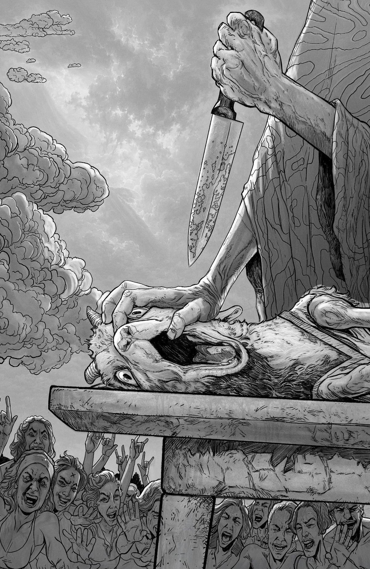 It Demands Sacrifice #3 (of 4) Cover E – 1:50 Ratio Adam Pollina B&W Virgin