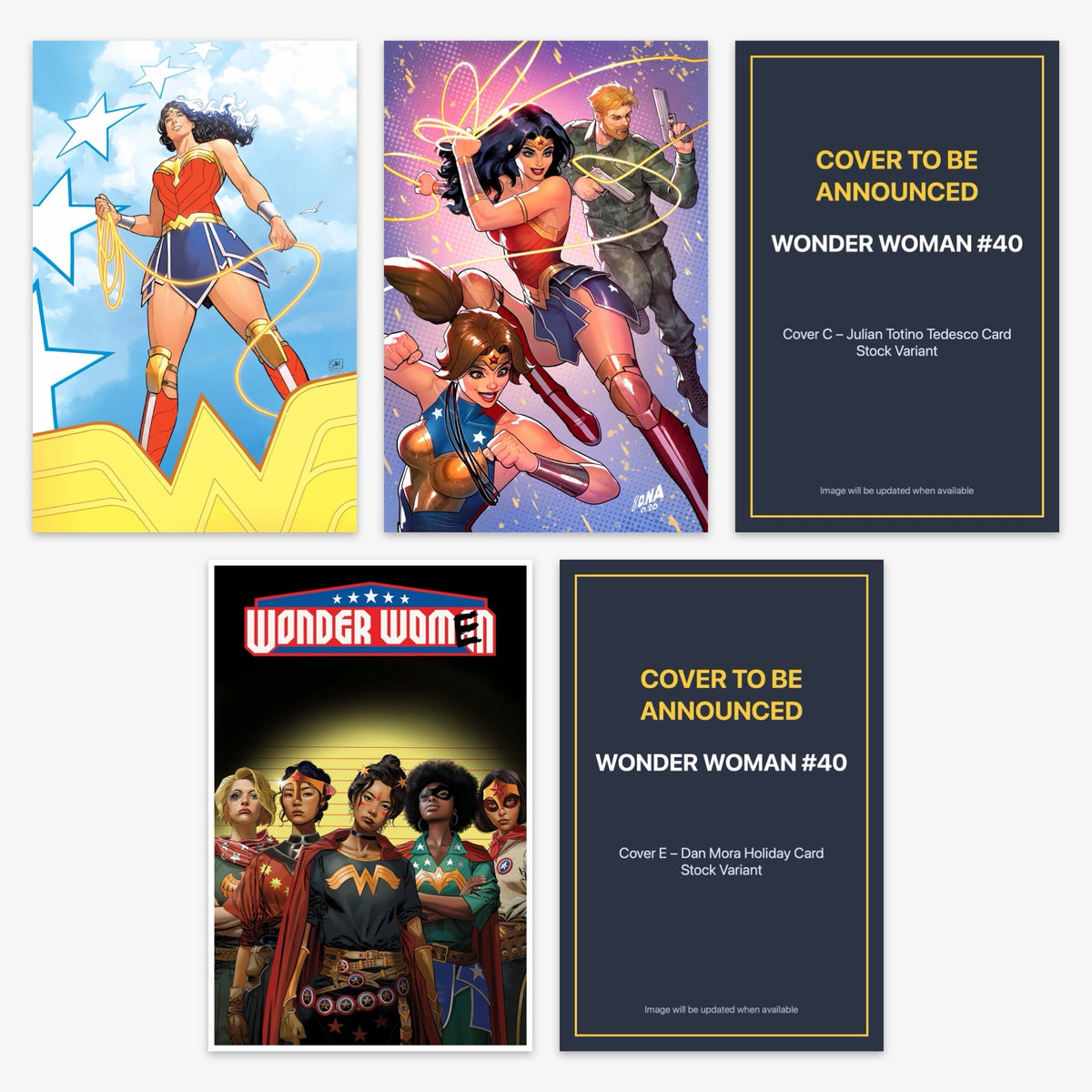Wonder Woman #40 Bundle – Covers A–E (includes cover to be announced)