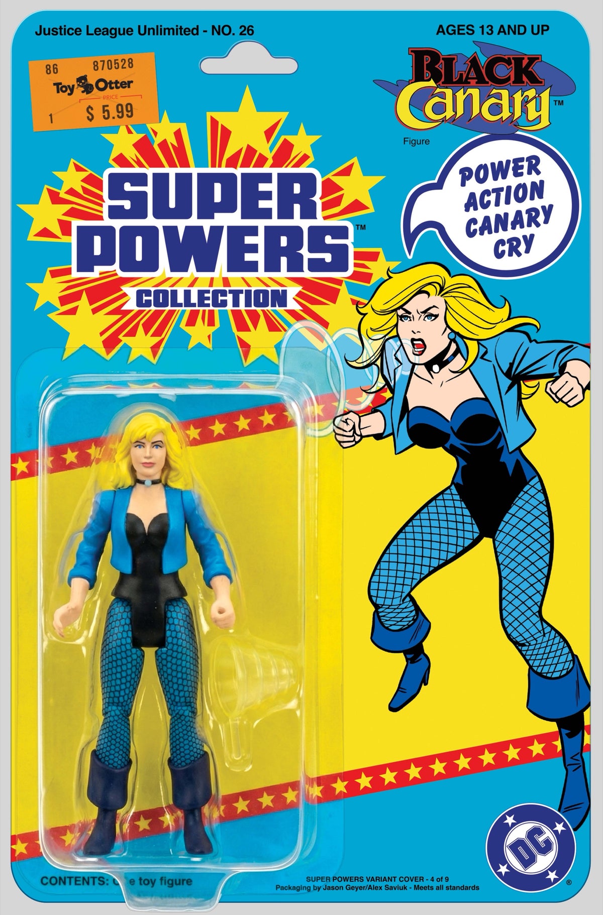 Justice League Unlimited #26 Cover E – Jason Geyer & Alex Saviuk Black Canary Super Powers Action Figure Card Stock Variant