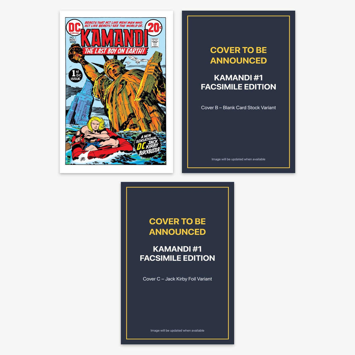 Kamandi #1 FACSIMILE EDITION Bundle – Covers A–C (includes cover to be announced)