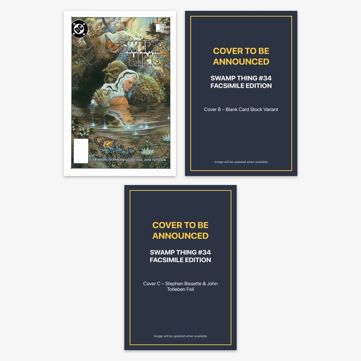 Swamp Thing #34 FACSIMILE EDITION Bundle – Covers A–C (includes cover to be announced)
