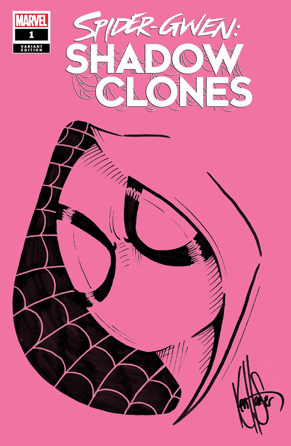 Df Spidergwen Shadowclones #1 PINK BLANK VARIANT WITH A SPIDERGWEN SKETCH BY KEN Default Title