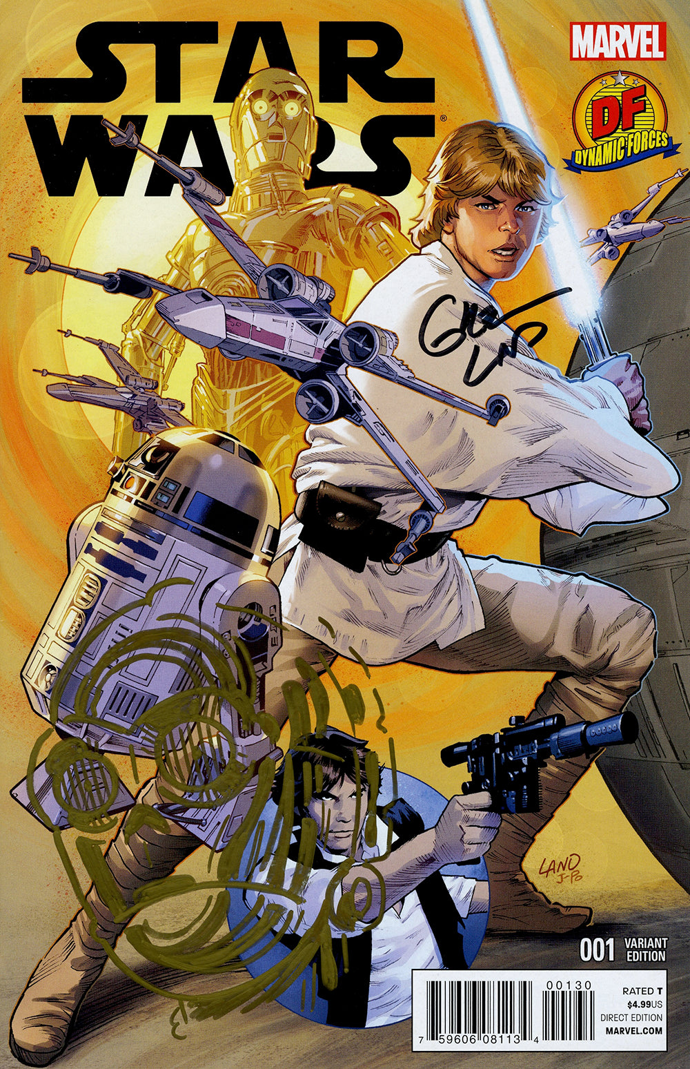 Df Star Wars #1 DF VARIANT SIGNED BY GREG LAND AND REMARKED BY KEN HAESER WITH Default Title