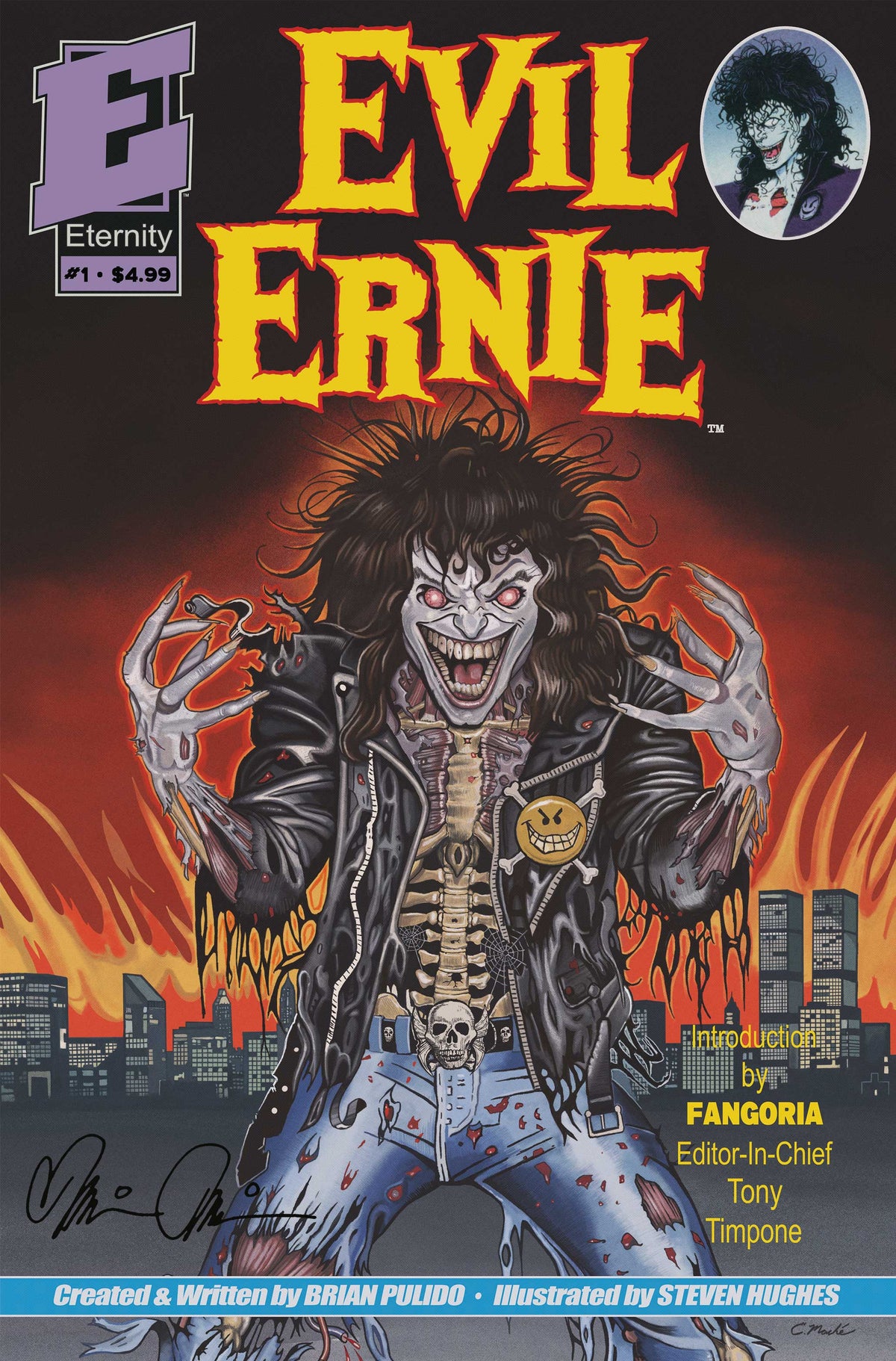Evil Ernie #1 35TH ANNIVERSARY FACSIMILE EDITION Cover D – Eric Mache Signed Ed Signed by Brian