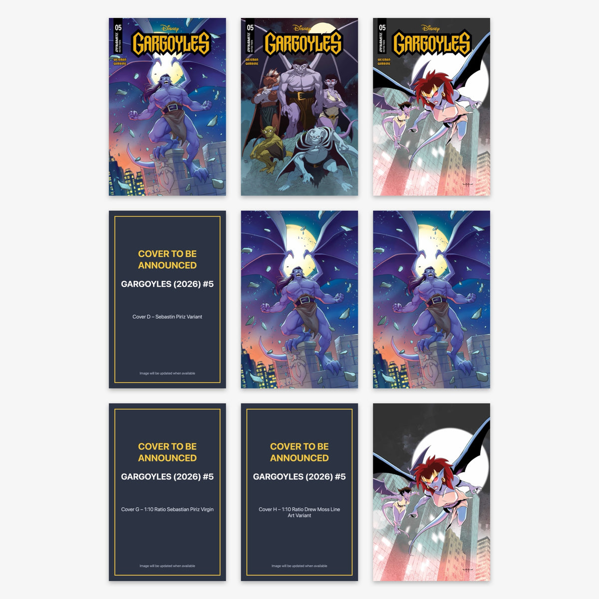Gargoyles (2026) #5 Bundle – Covers A–I (incl. Ratio Incentives) (includes cover to be announced)