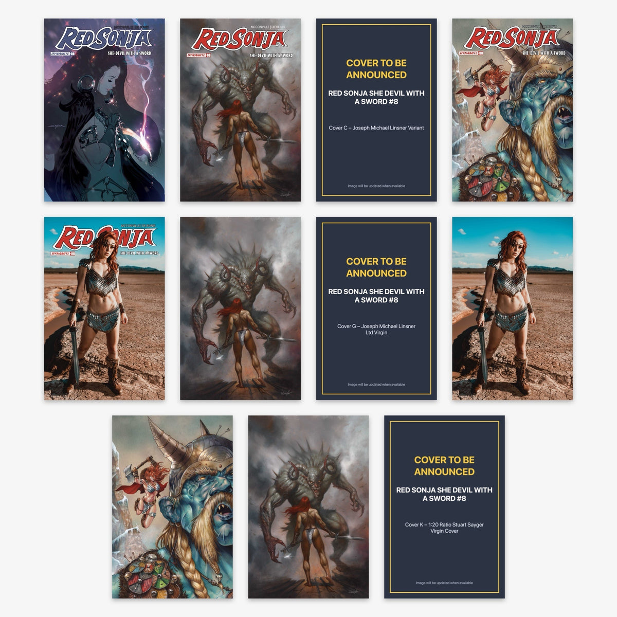 Red Sonja She Devil With a Sword #8 Bundle – Covers A–K (incl. Ratio Incentives) (includes cover to be announced)