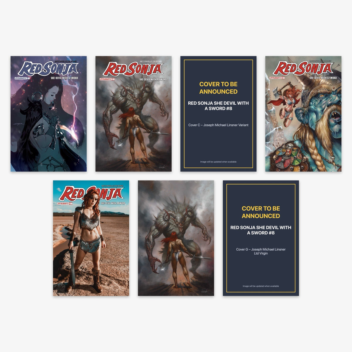 Red Sonja She Devil With a Sword #8 Bundle – Covers A–G (No Incentive) (includes cover to be announced)