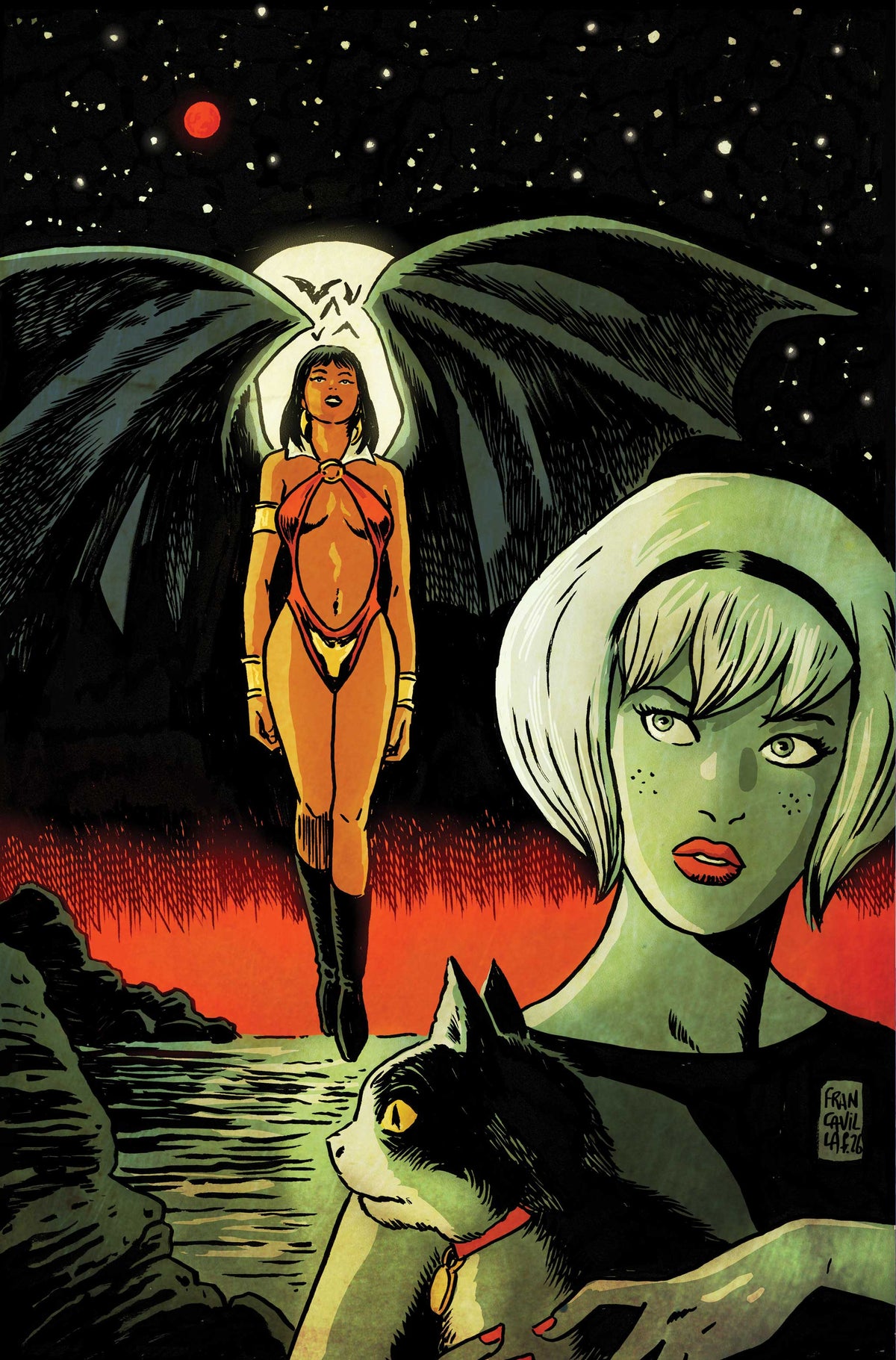 Sabrina the Teenage Witch Vampirella #1 Cover J – Francesco Francavilla Ltd Virgin Variant