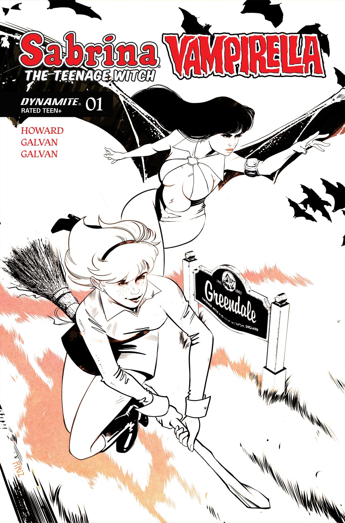 Sabrina the Teenage Witch Vampirella #1 Cover P – 1:15 Ratio Sebastin Piriz Line Art