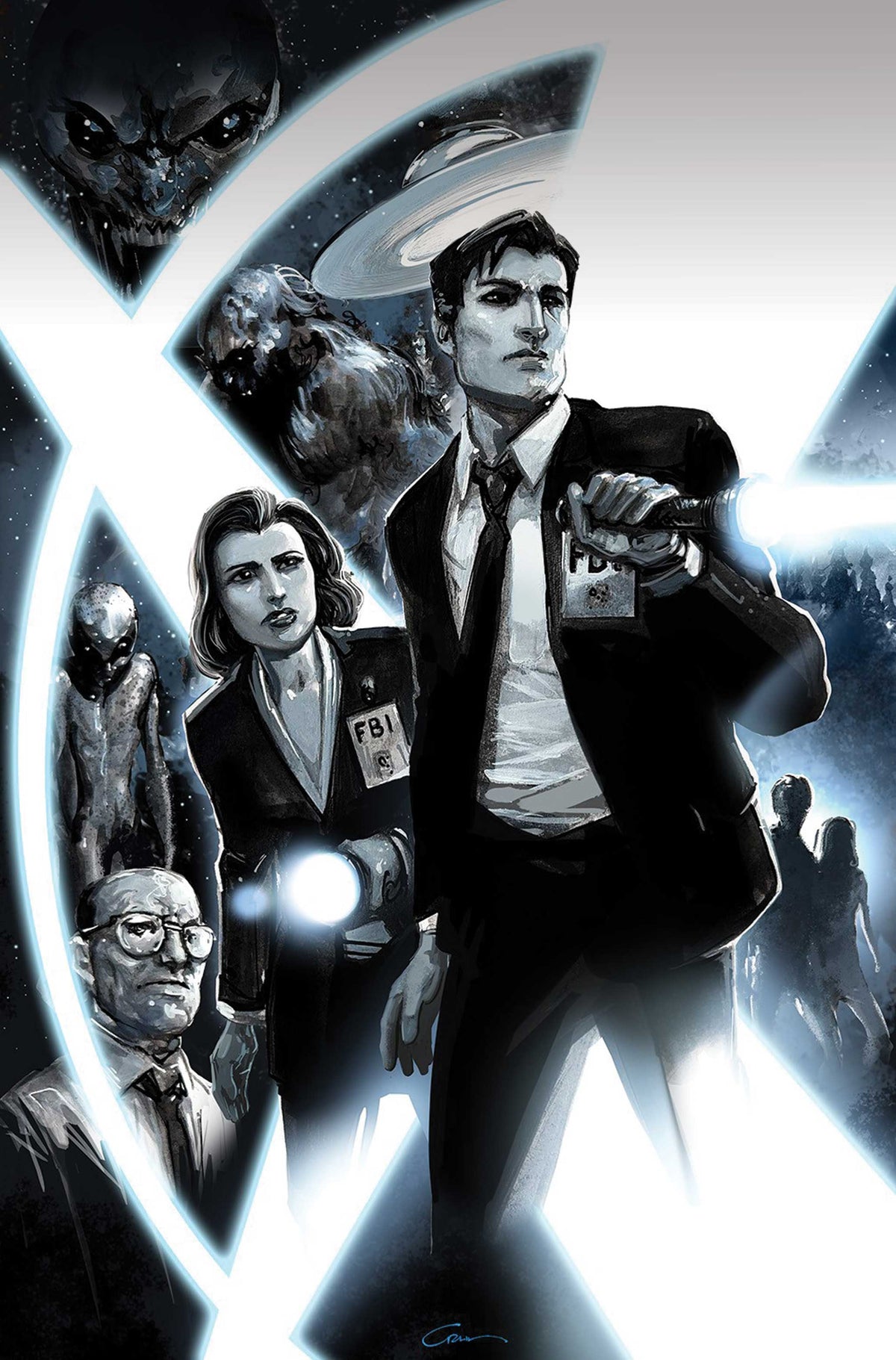 X Files (2026) #1 Cover S – 1:30 Ratio Clayton Crain Foil Virgin