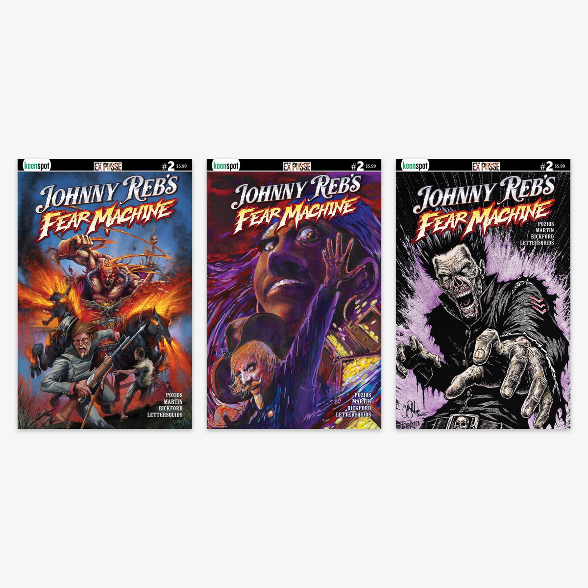 Johnny Rebs Fear Machine #2 Bundle – Covers A–C