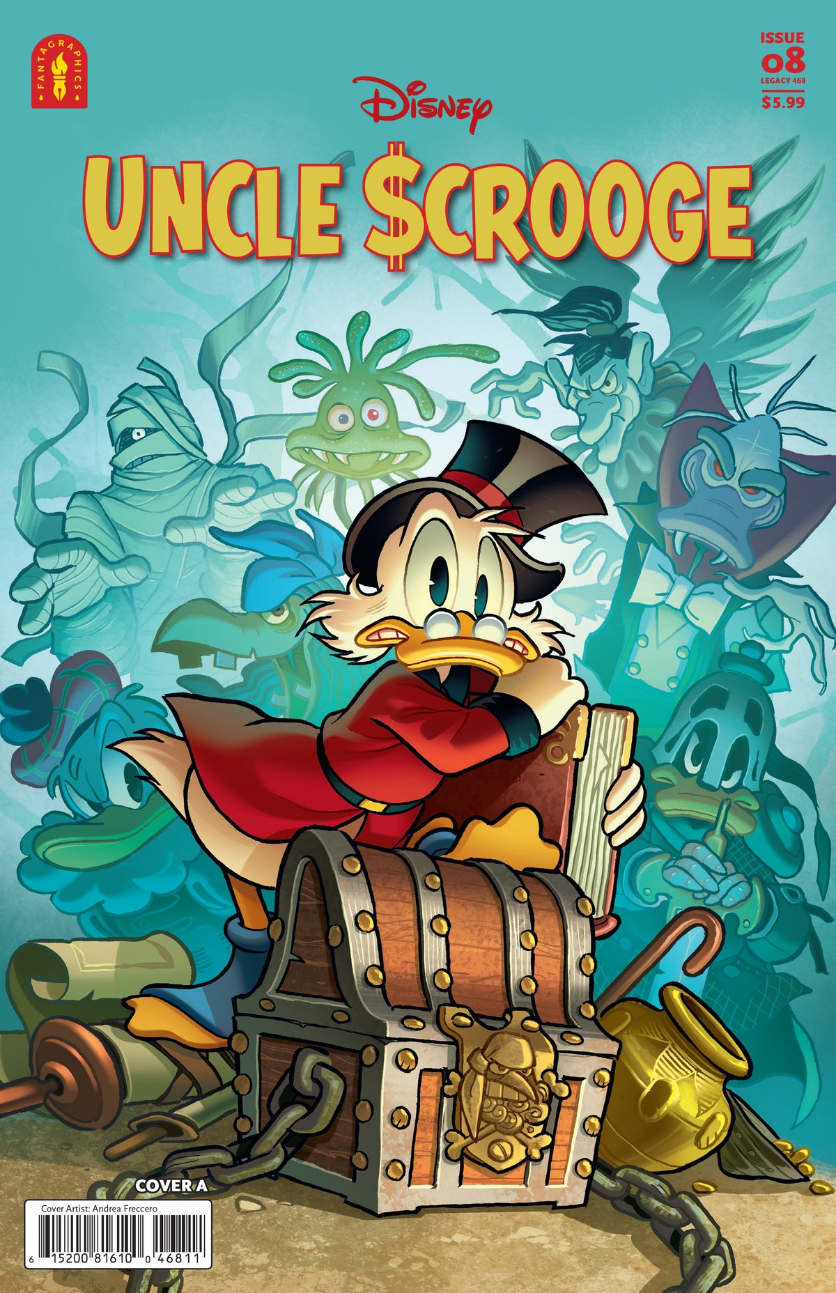 Uncle Scrooge Legacy #468 THE CURSE OF HP HATEQUACK Cover A – Andrea Freccero