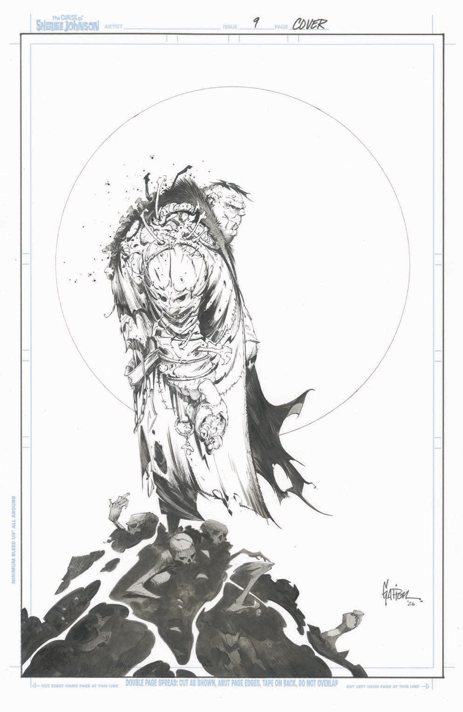 Spawn the Curse of Sherlee Johnson #9 Cover C – Jonathan Glapion B&W Virgin Variant
