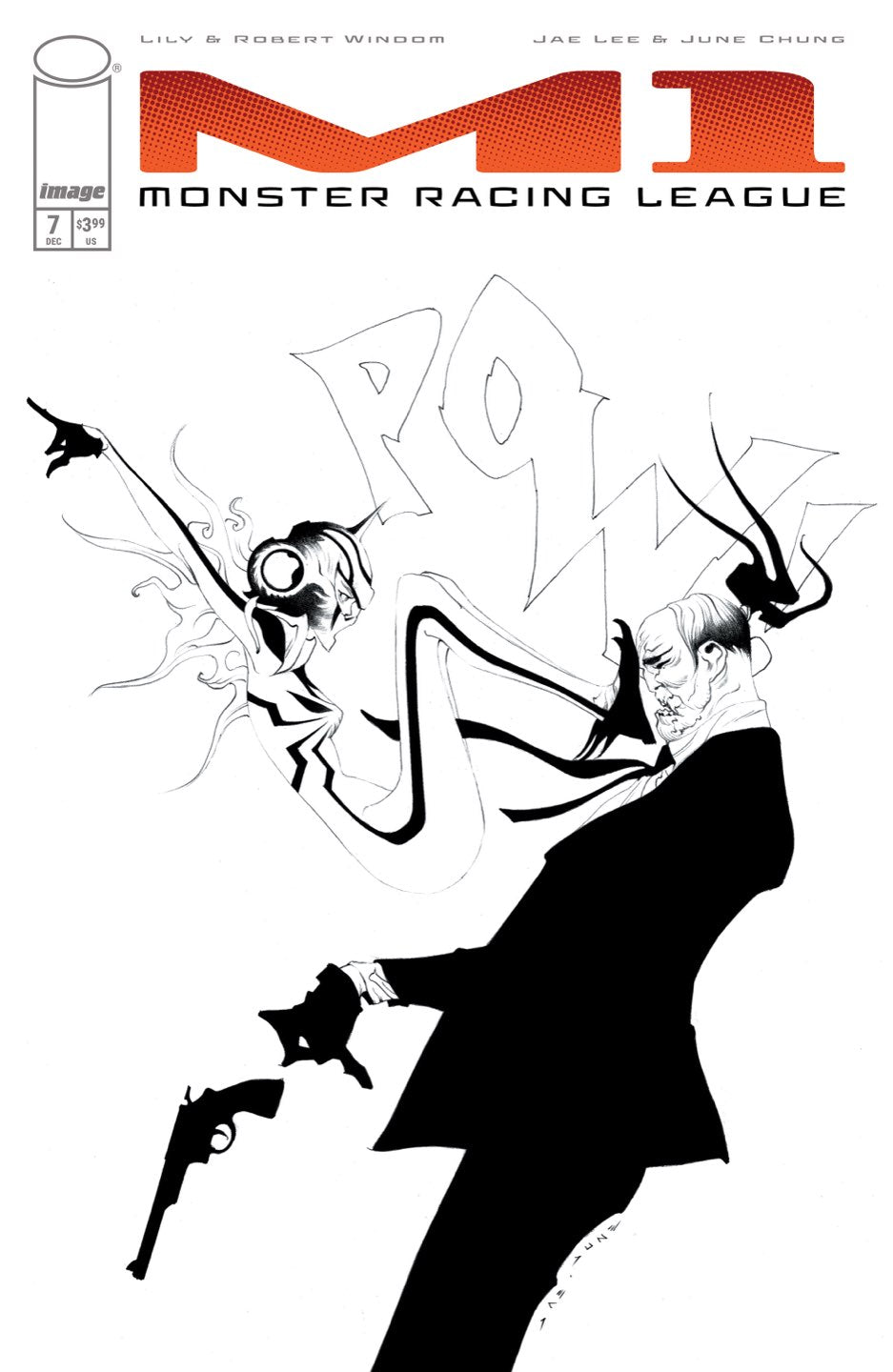M1 Monster Racing League #7 Cover B – 1:25 Ratio Jae Lee B&W Variant