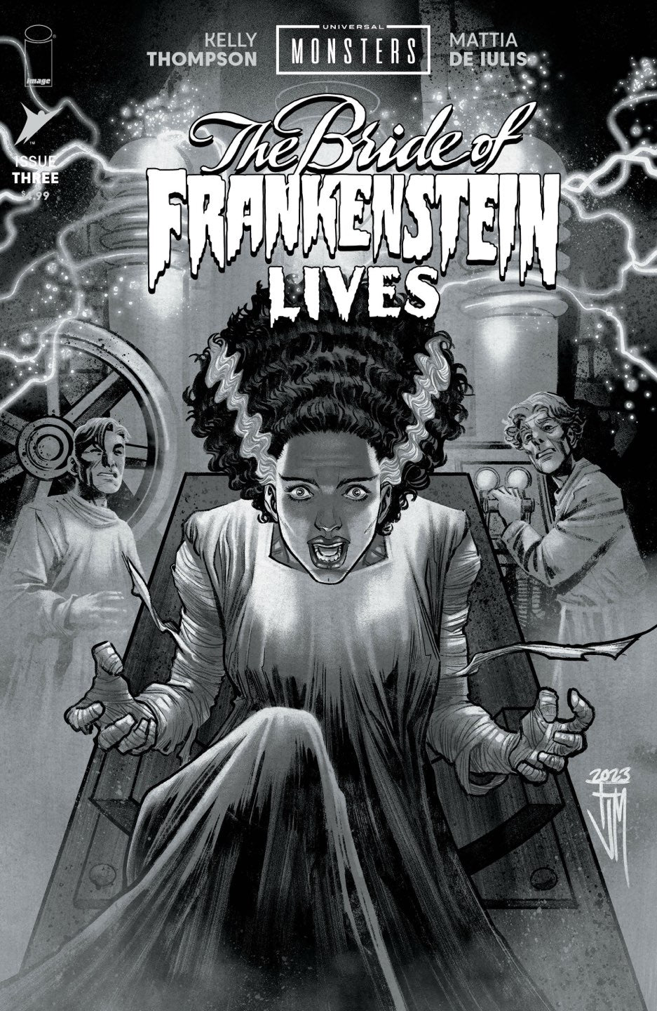 Universal Monsters the Bride of Frankenstein Lives #3 (of 4) Cover D – 1:25 Ratio Francis Manapul Classic Horror B&W Variant