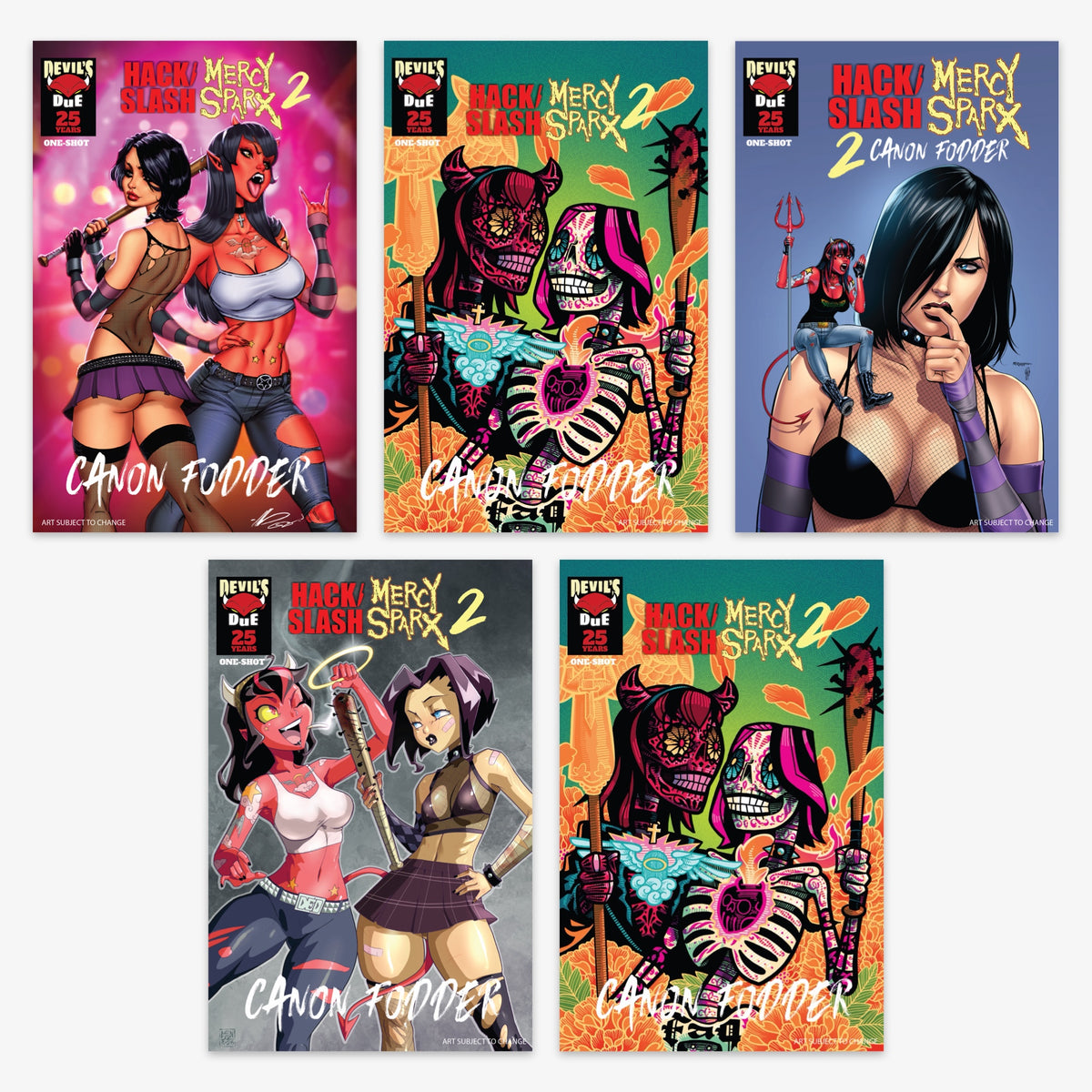 Hack Slash Mercy Sparx Canon Fodder #1 (ONE SHOT) Bundle – Covers A–E (incl. Ratio Incentives)