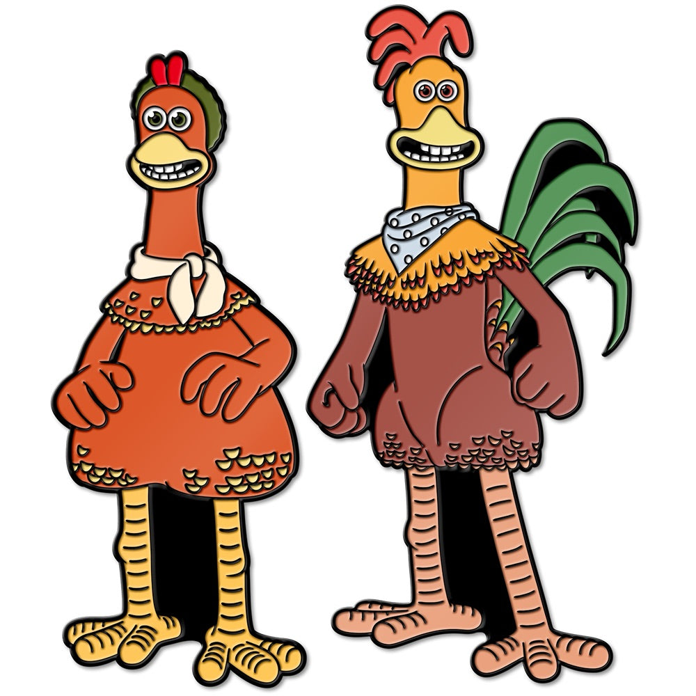 Aardman 50 Chicken Run Dotn Rocky and Ginger Enamel Pin Badge Set Default Title