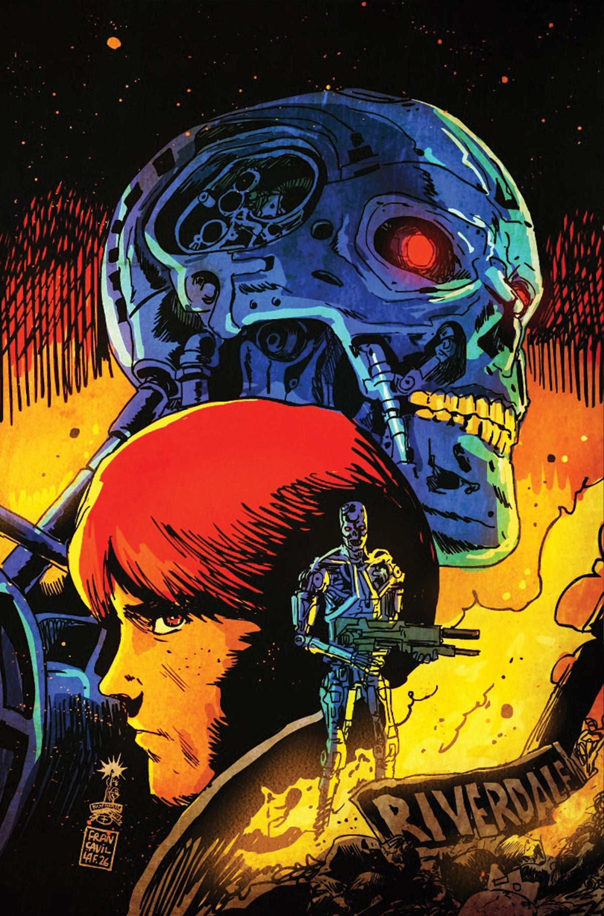 Archie vs the Terminator #4 Cover E – Francesco Francavilla Metal Premium