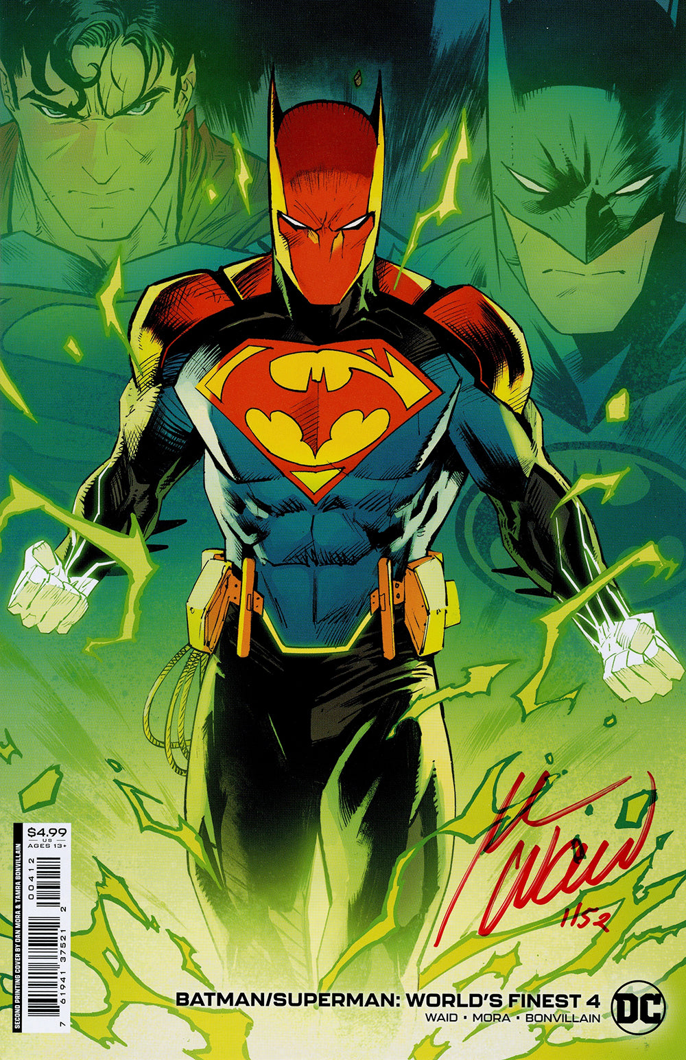 Df Batman Superman Worlds Finest #4 SECOND PRINTING DAN MORA VARIANT CRIMSON RED Default Title