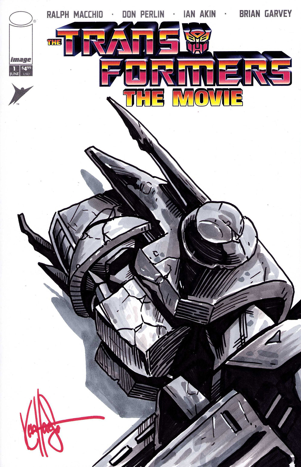 Df Transformers the Movie 40th Anniv. Ed #1 BLANK VARIANT SIGNED AND REMARKED BY Default Title