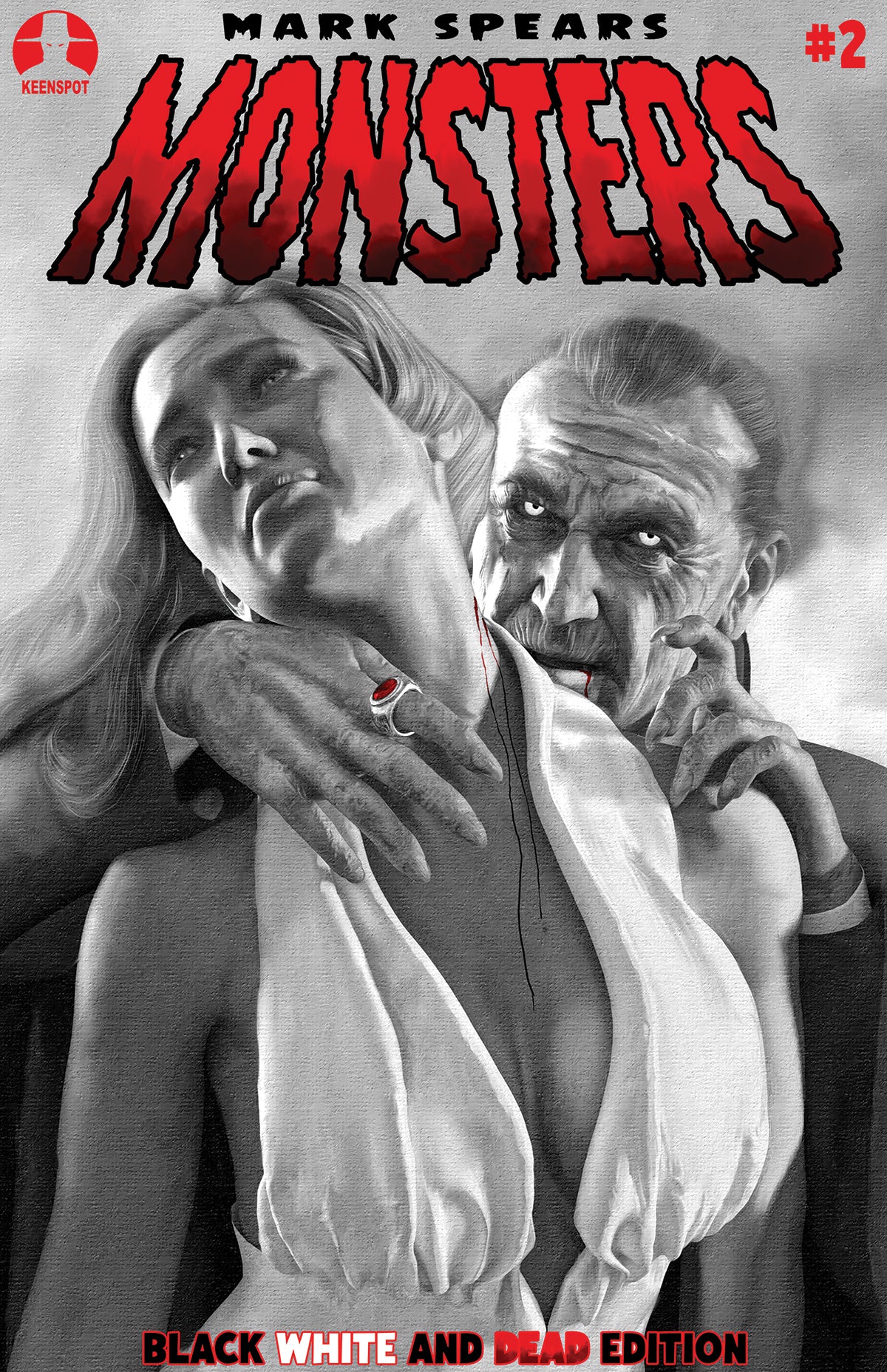 Mark Spears Monsters #2 4TH PTG BLACK WHITE & DEAD EDITION Cover A – Mark Spears Last Embrace