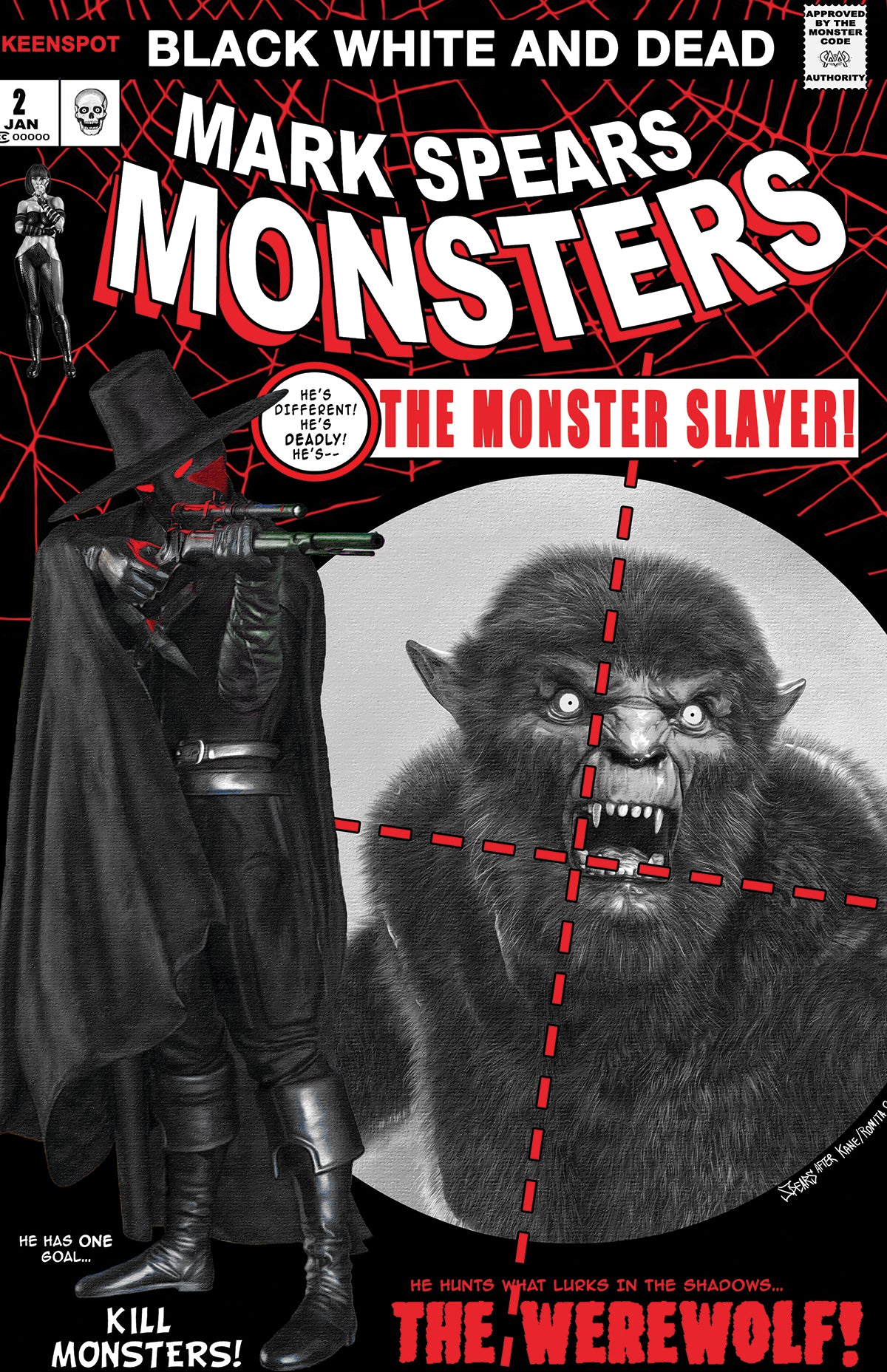 Mark Spears Monsters #2 4TH PTG BLACK WHITE & DEAD EDITION Cover D – Mark Spears Asm #129 Homage Variant