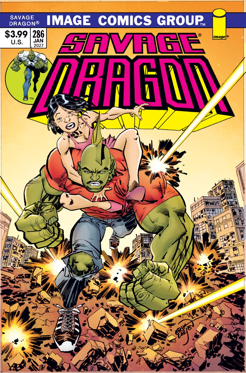 Savage Dragon #286 Cover B – Erik Larsen 70s Throwback Variant