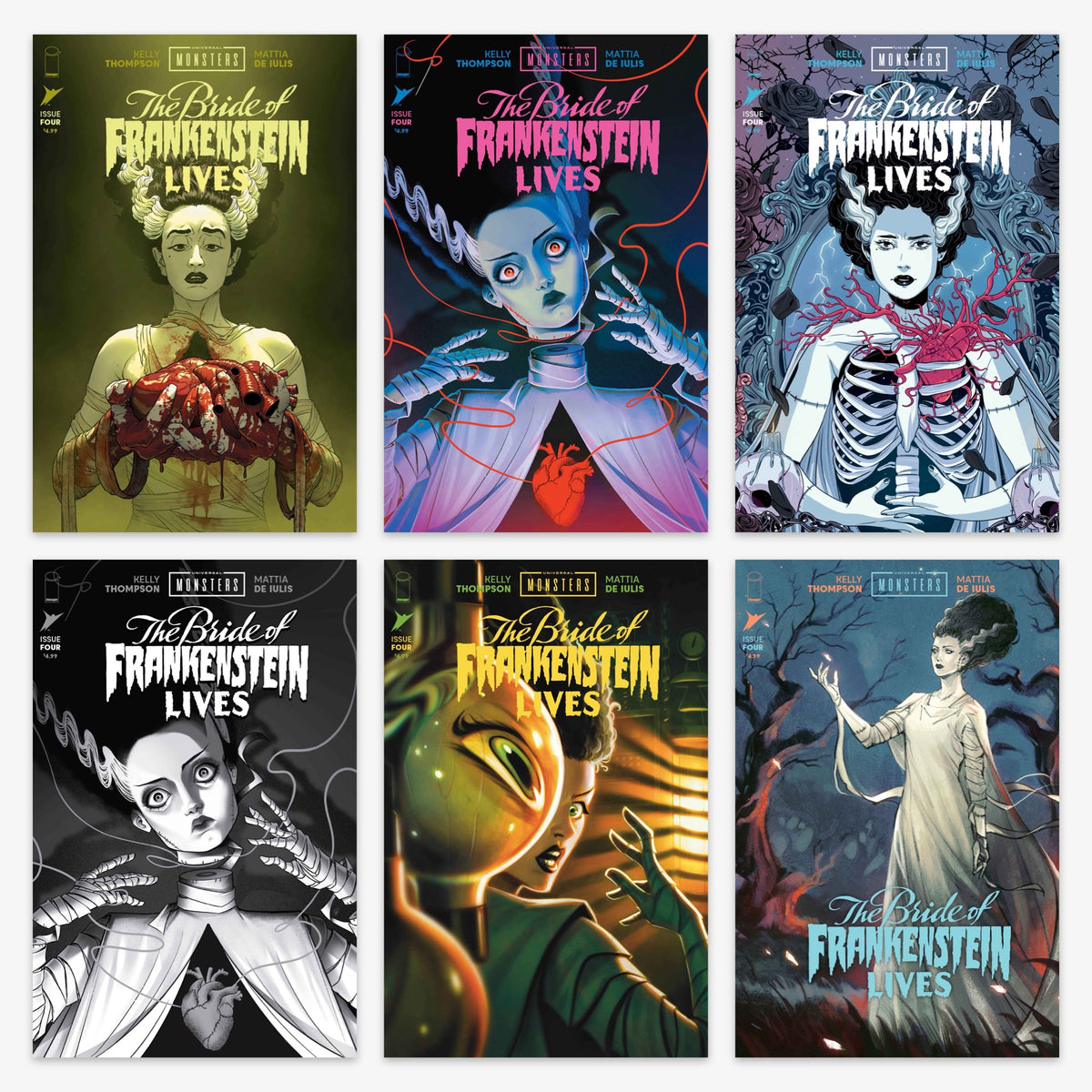 Universal Monsters the Bride of Frankenstein Lives #4 (of 4) Bundle – Covers A–F (incl. Ratio Incentives)