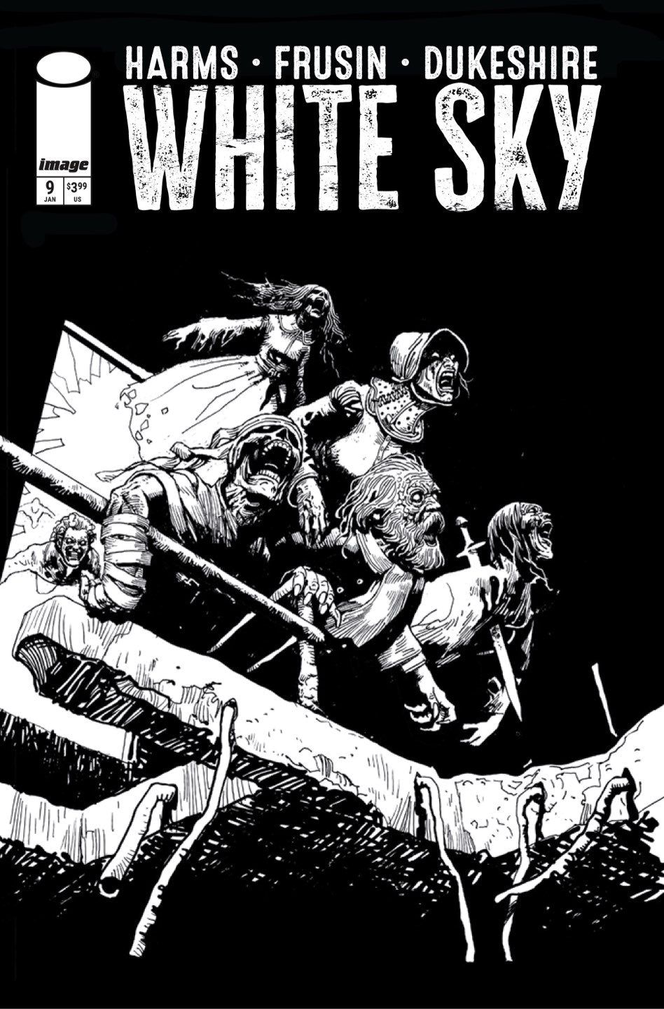 White Sky #9 Cover B – Marcelo Frusin B&W Variant