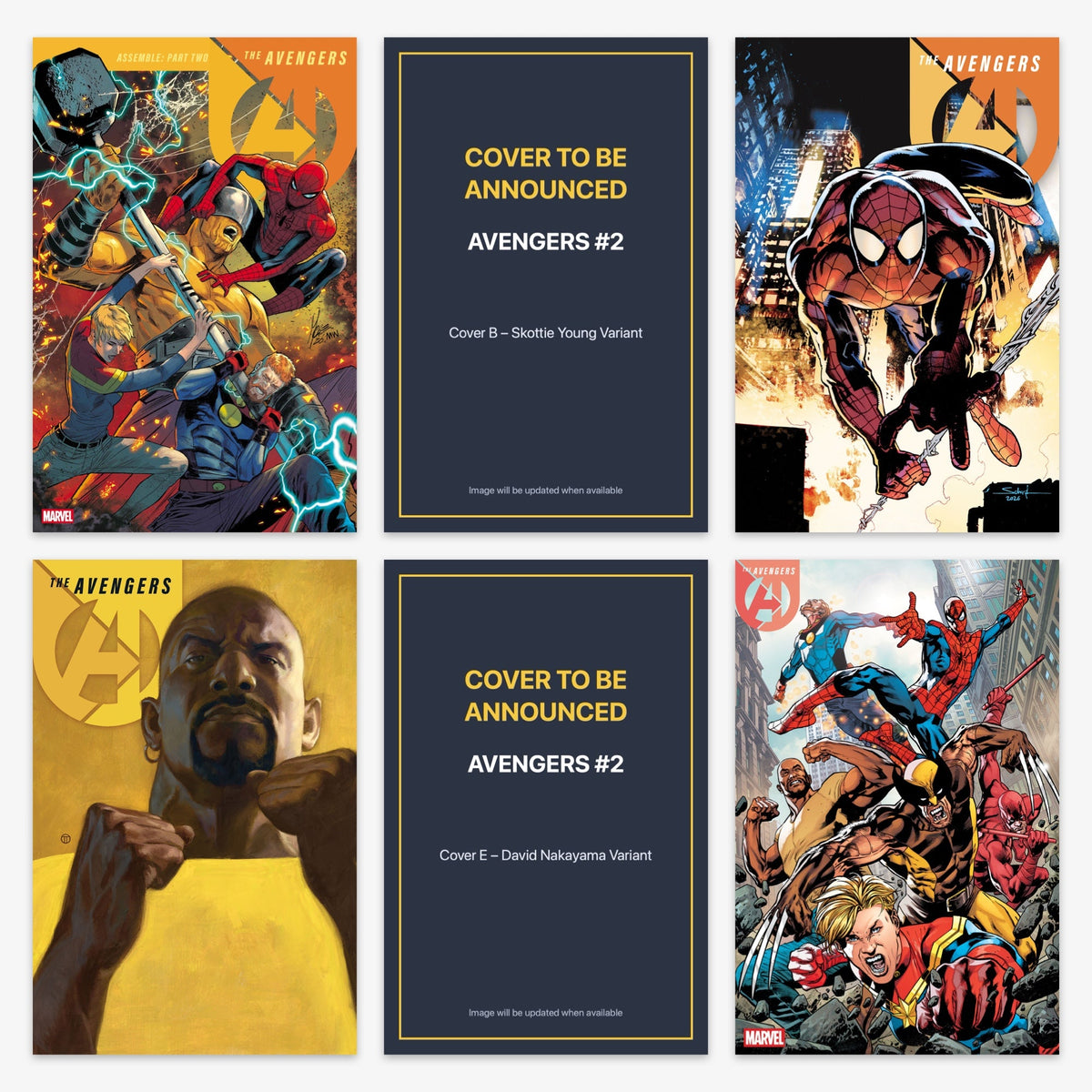 Avengers #2 Bundle – Covers A–F (No Incentive)