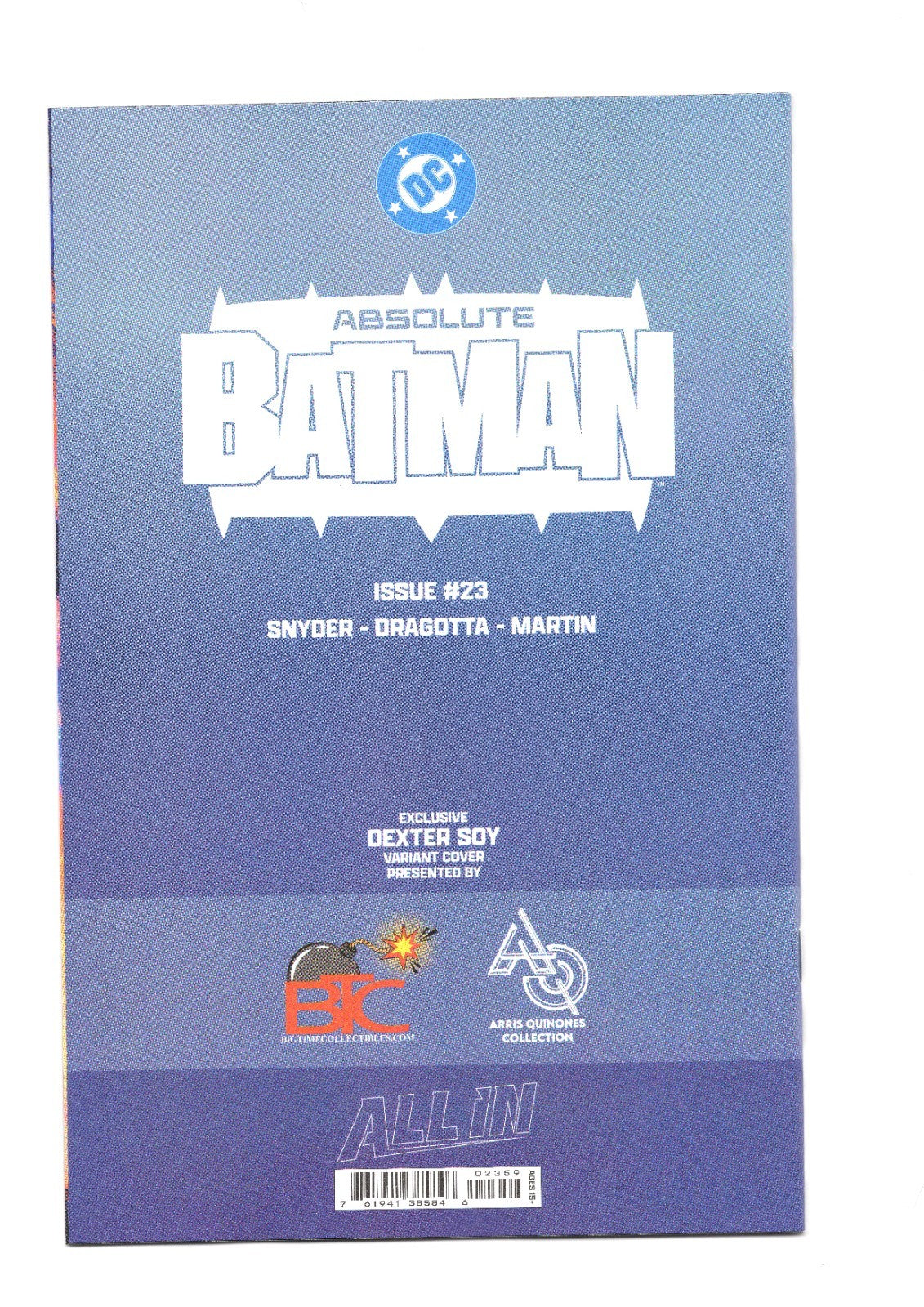 ABSOLUTE BATMAN #23 DEXTER SOY FANEXPO CHICAGO EXCLUSIVE FUNERAL VARIANT SKETCH