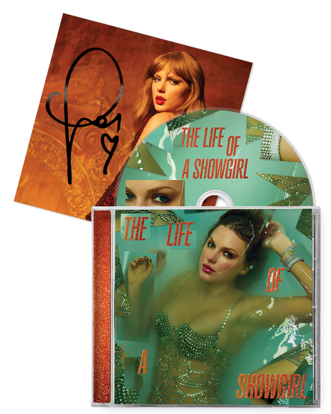 Taylor Swift - The Life of a Showgirl CD + Hand Signed Photo 1-4 SET- PRESALE