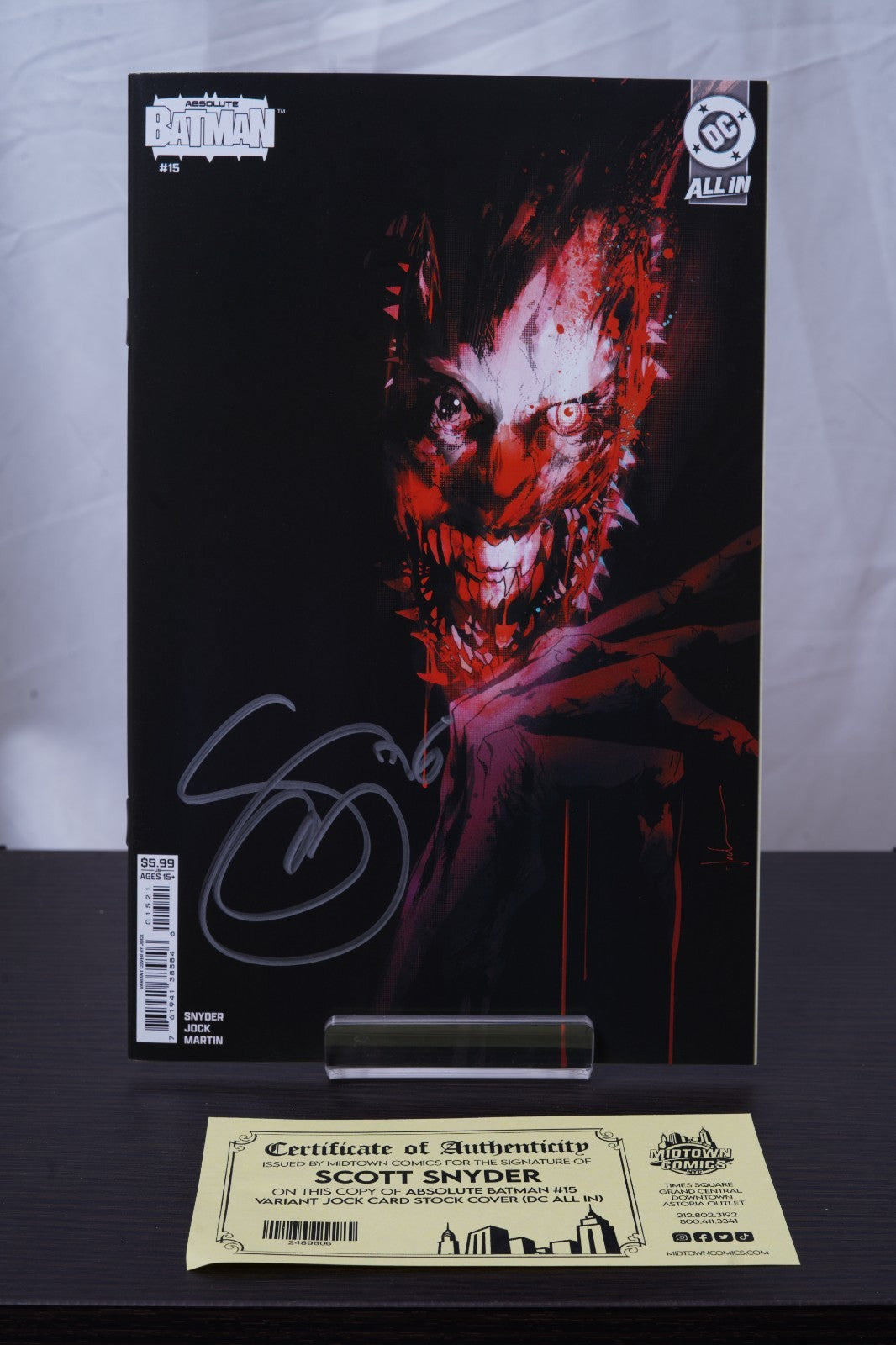 Absolute Batman #15 Cover  C SIGNED by Scott Snyder with COA First Print