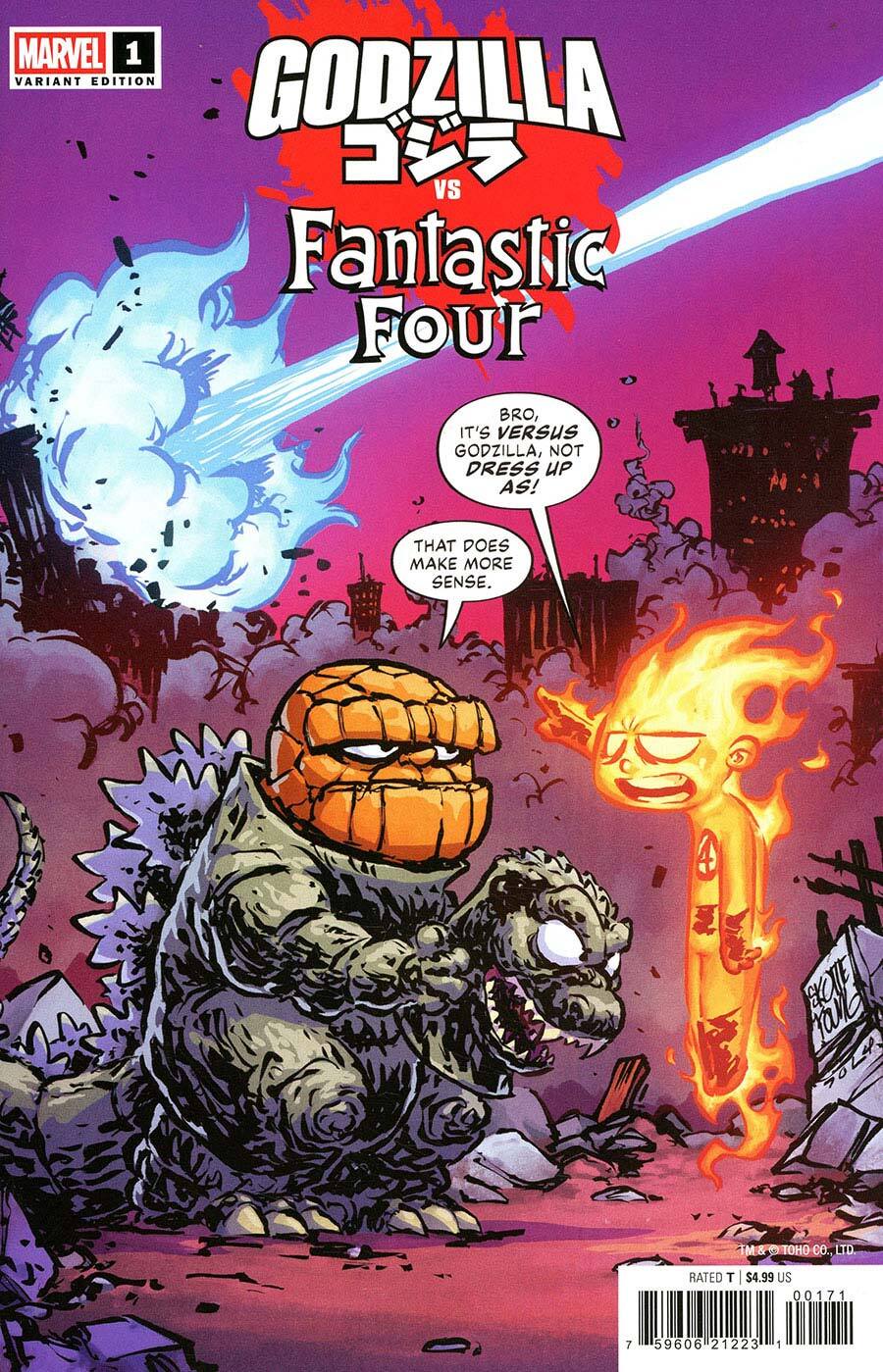 Godzilla vs. Fantastic Four Issue #1 - Skottie Young