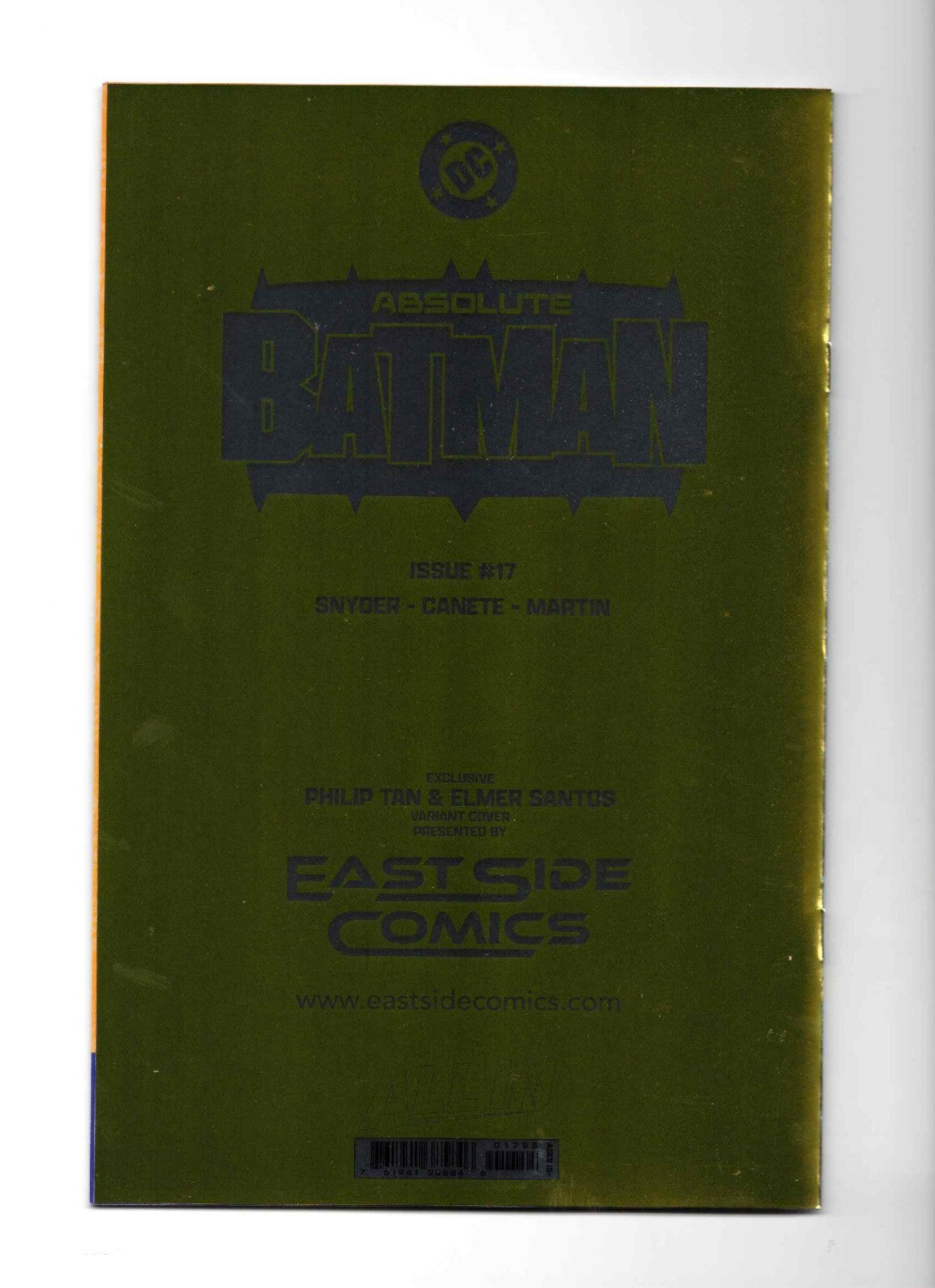 Absolute Batman Issue #17 - Philip Tan - East Side Comics - Virgin Foil