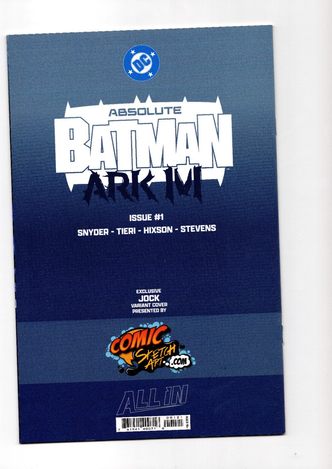 Absolute Batman Ark-M #1 - Signed Snyder & Frank Tieri - Virgin Variant