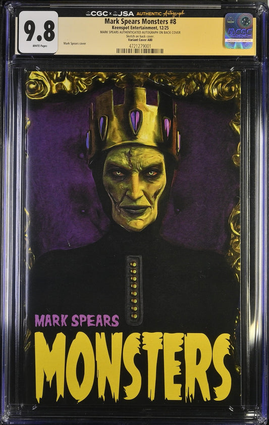 Mark Spears Monster #8 Variant A80 - Signed & Remarked CGC x JSA 9.8