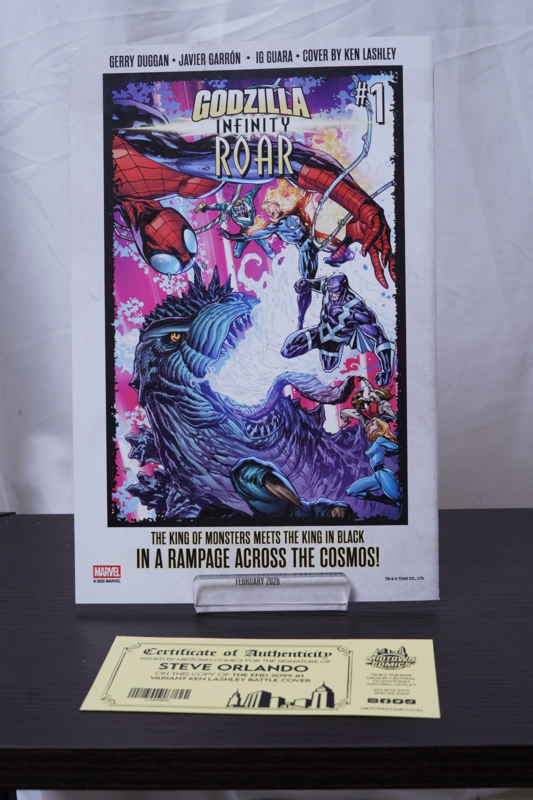 The End 2099 #1 Cover H Variant Ken Lashley Battle Cover Signed By Steve Orlando