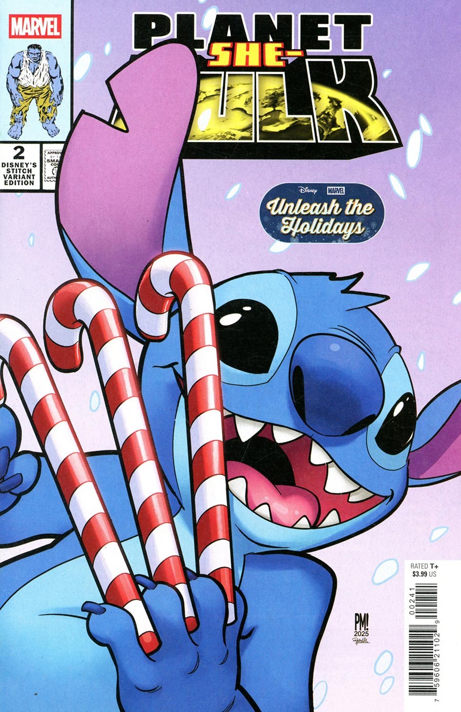 Planet She-Hulk #2 Paco Medina Disney Stitch Unleash the Holidays Variant