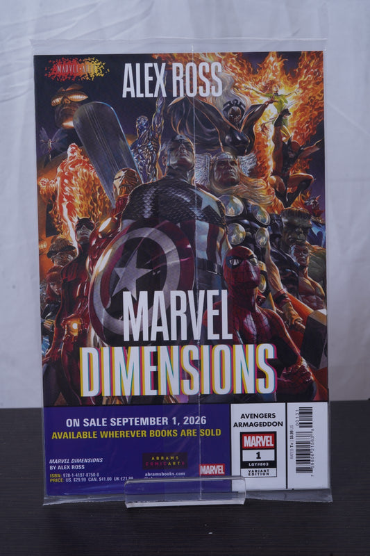 AVENGERS: ARMAGEDDON #1 ALEX ROSS DIMENSIONS VARIANT POLYBAGGED WITH CARD