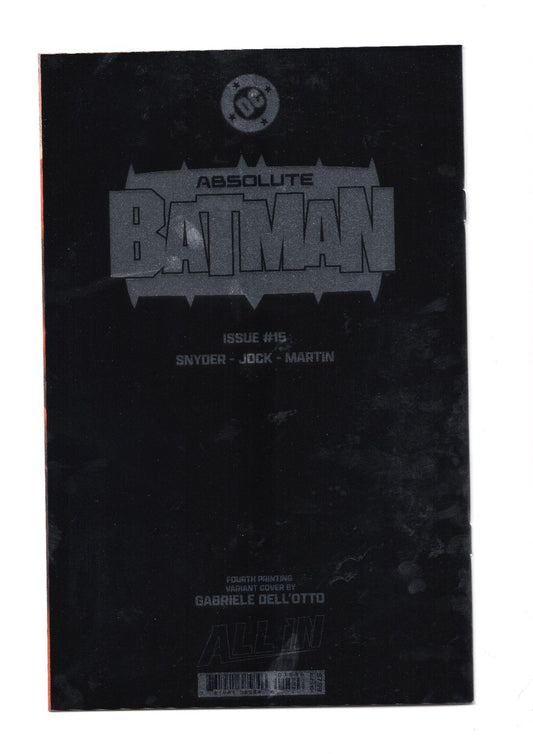ABSOLUTE BATMAN #15 Fourth Printing COVER B Gabriele Dell'Otto Foil Var