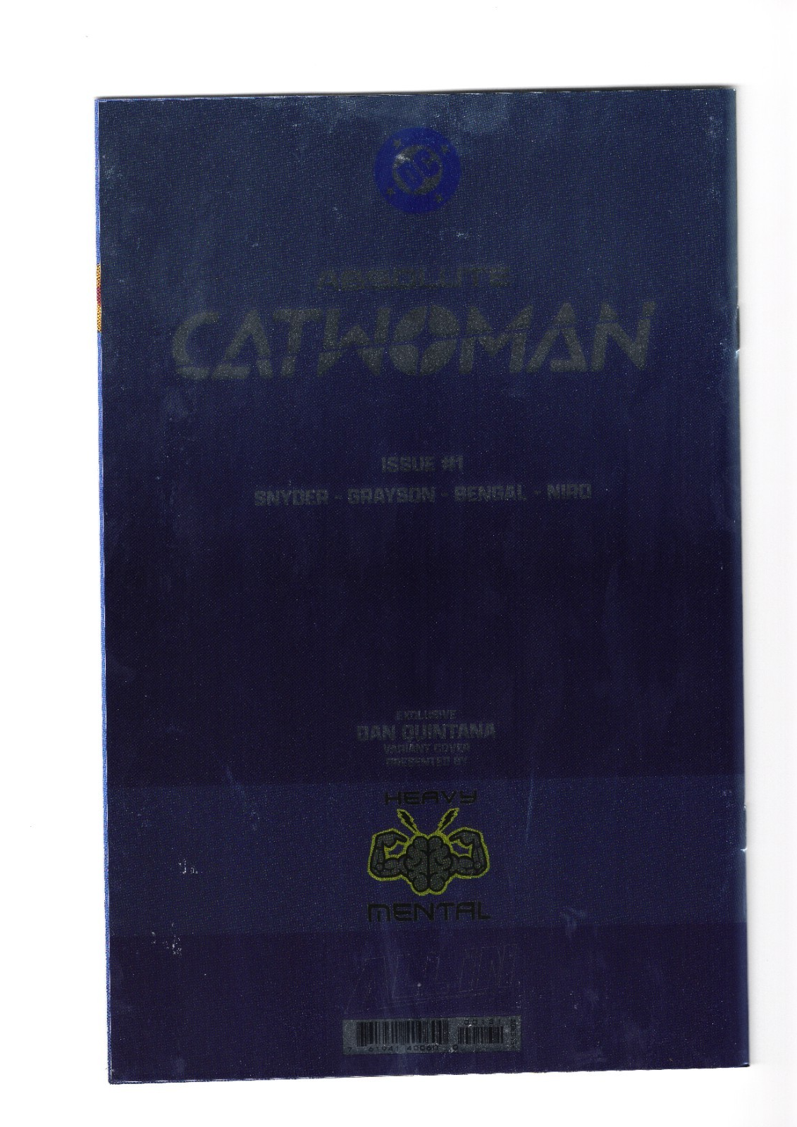 ABSOLUTE CATWOMAN #1 DAN QUINTANA TRADE FOIL SIGNED SNYDER & CHE GRAYSON