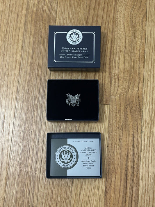 250th Anniversary United States Army American Eagle One Ounce Silver Proof Coin