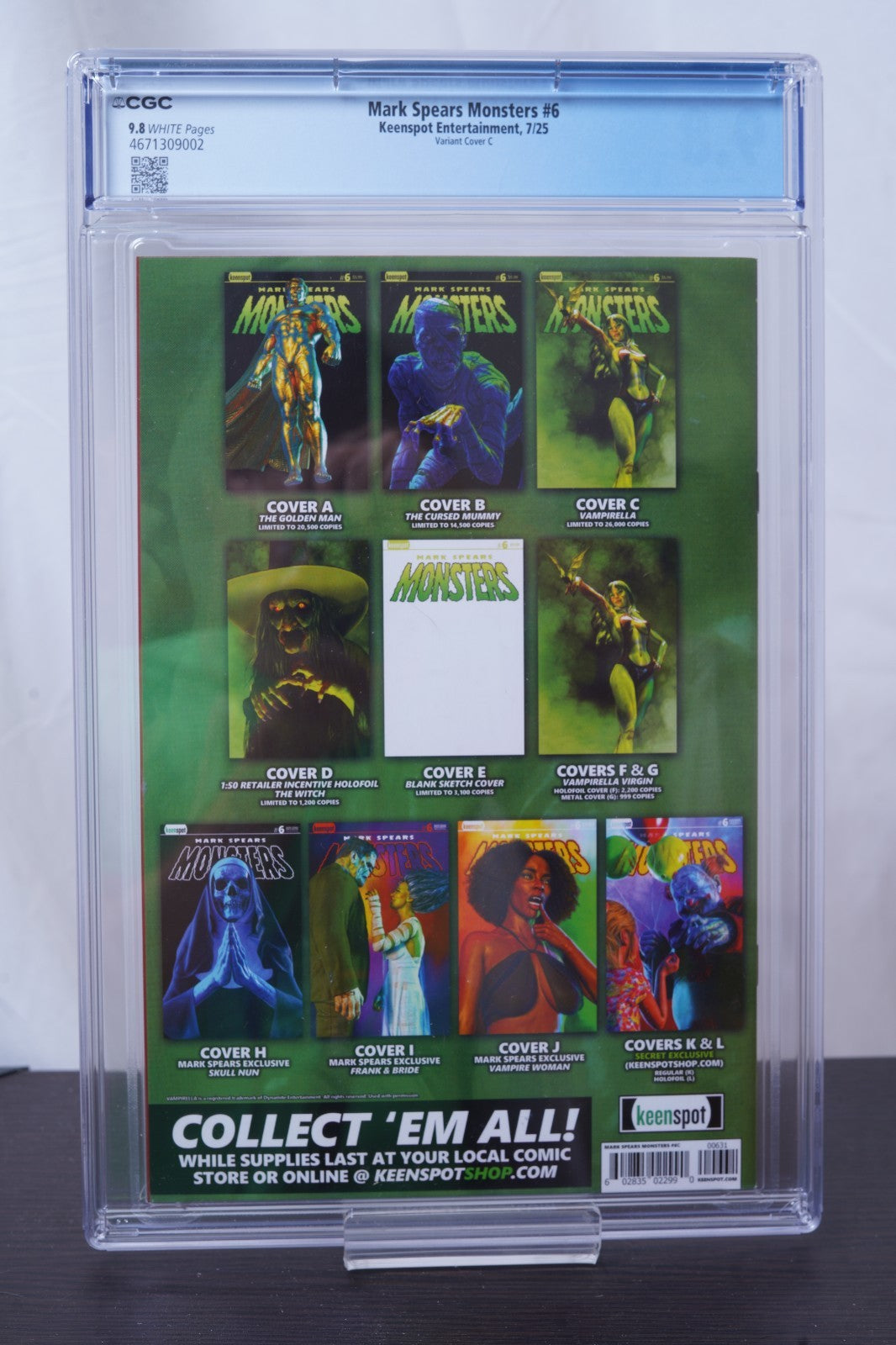 Mark Spears Monsters #6 Vampirella variant CGC 9.8