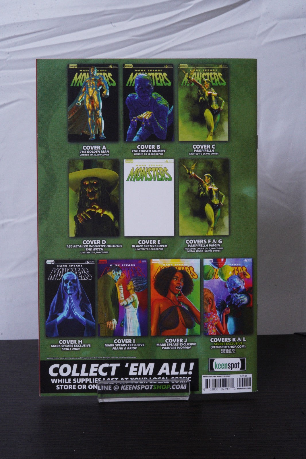 Mark Spears Monsters Issue #6 - Mark Spears - Vampirella Cover C + F + G SET